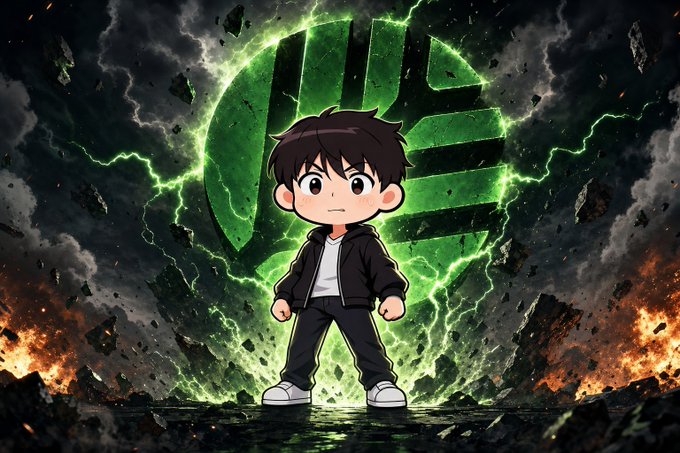 A determined cartoon character stands before a glowing green circular emblem amid crackling energy, fire, and floating debris, with the post highlighting @CNPYNetwork as a modern scaling solution rather than forcing every app onto a single public chain.