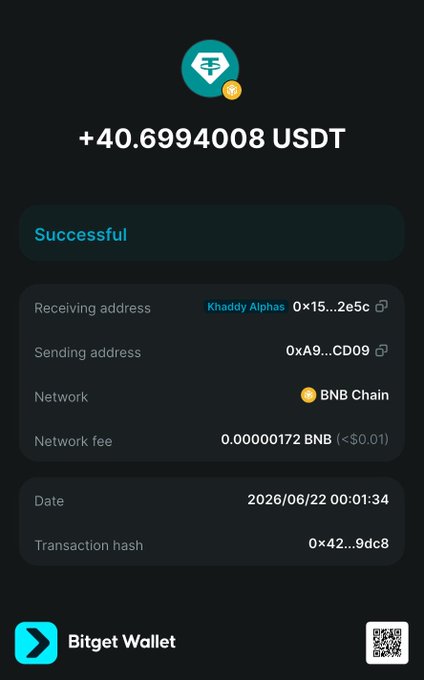 The image shows a post that contains text, including the words "waking up to", " ~ $40 win from an alpha on my channel ~ X Algo rubbing my beautiful head ~ ... [sharing address]". The post appears to be advertising or promoting something related to Bitcoin and crypto mining.