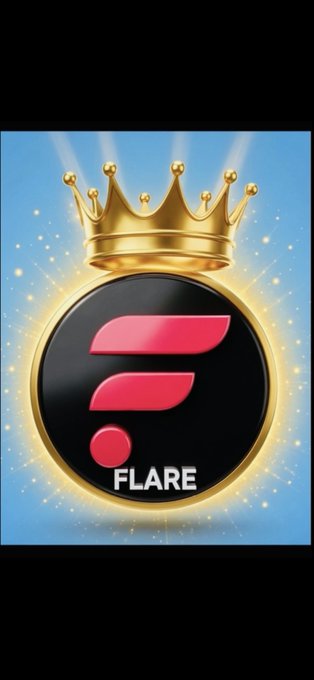 A digital graphic featuring a golden crown hovering above a black circular emblem with the pink Flare logo and the word 'FLARE' displayed below.