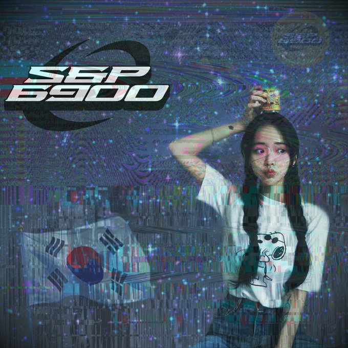 The image features a woman wearing a white t-shirt with two braid hairstyles holding an empty drink can, possibly containing an alcoholic beverage like beer or wine. The background of the image includes elements such as stars and a flag from South Korea. There is also text associated with this image that mentions the South Korean exchange Upbit listing an Ethereum-based meme token SPX69000 (SPX) for KRW,BTC,and USDT pairs.