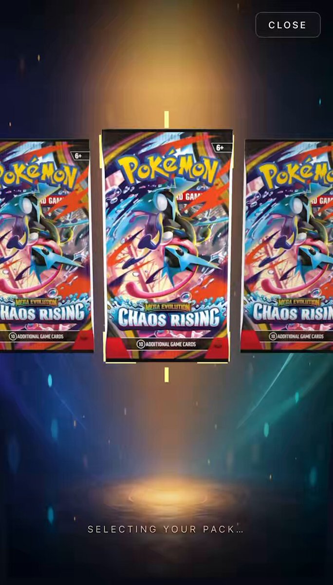 The image shows a collection of Pokemon trading cards displayed vertically, with three distinct cards positioned above each other. Each card features a unique Pokemon character or design, showcasing the variety of characters available for collecting. The background of the image is dark blue, which contrasts with the vibrant colors and designs on the cards. Below the display of cards, there's text that reads "Select your pack." This suggests that the viewer has the option to choose their preferred set of Pokemon cards from a selection of three different packs displayed in the image.