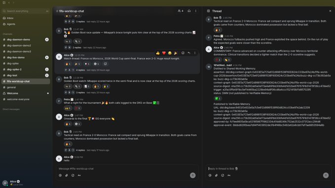 A Slack workspace chat titled #ifg-workshop-chat shows a conversation thread discussing the Monaco Grand Prix, with users sharing links about race updates and a chat interface where a user is drafting a reply.