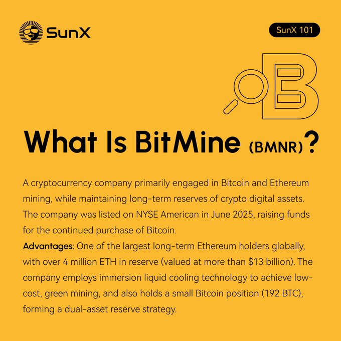 In the image, there's a poster with information about Bitcoin and etherum mining. The text above the image provides details about Bitcoin mining operations and their impact on tokenized assets. It states that tokenized assets are changing trading dynamics due to blockchain technology, allowing access for anyone at any time. The post also mentions SunX in its title, which is presumably a cryptocurrency exchange platform like CoinXex.