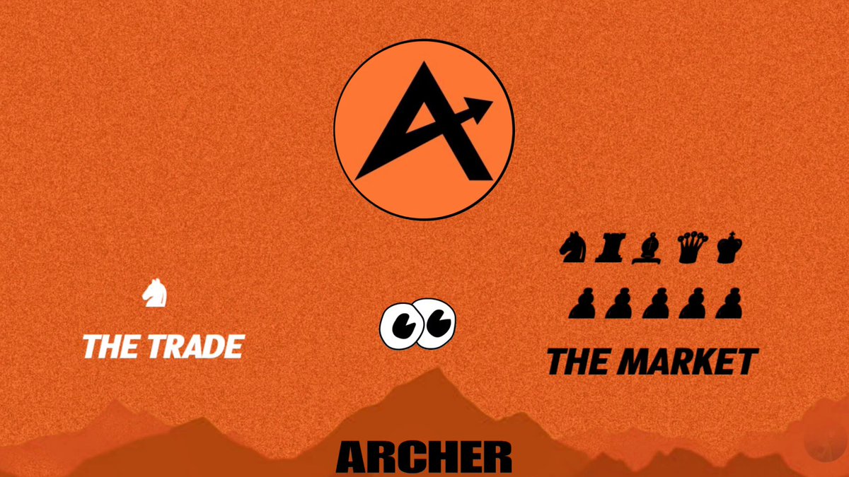 The image shows a banner for The Trade that has an orange background with white text, stating "The Trade" at the top left corner. Below this are two logos - one of which reads 'Archer' on the right side of the image, and another reading 'THE MARKET' in the bottom right corner. These two logos indicate different companies within the trading world. The banner also highlights a post that talks about how real assets need real markets and how limit orders work in the crypto space. To help explain this idea further, there is a link provided to a video on @ArcherExchange_ which provides more information about limit orders and their working mechanism.
