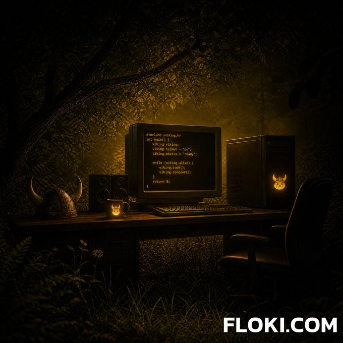 The image shows a computer desk with two computers, one of which has a screen displaying code or text that reads "flokki.com". This suggests that someone might be working on a project related to flokki.com, possibly developing software or other digital content. The presence of the word "focus" in the image implies that the viewer should concentrate on this particular aspect of the scene and pay attention to the details of the computers and their screens.