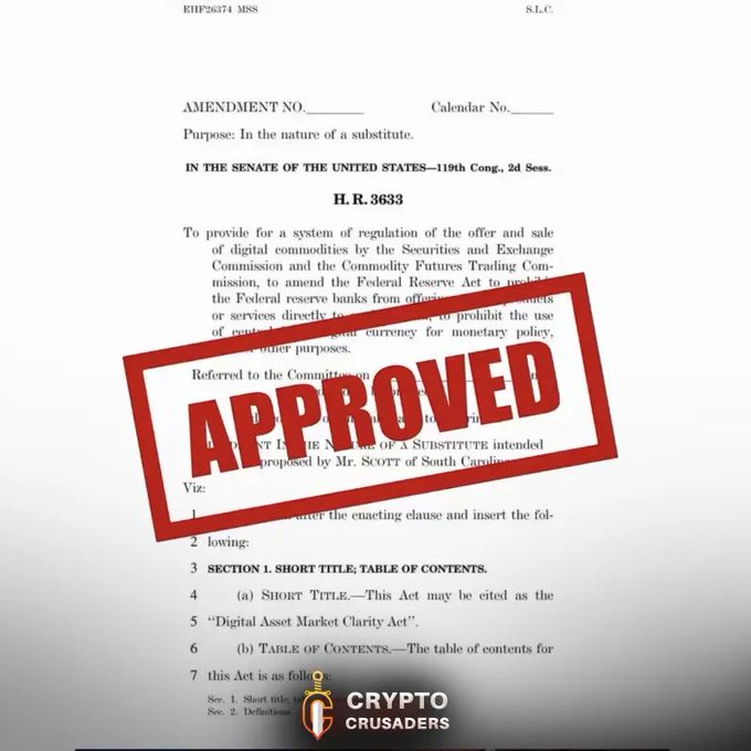 The image shows a document with red text that reads "Approved" written in bold letters, indicating that the document has been approved by a governing body or authority. The text also mentions that the document was approved by the U.S. Senate on May 26th, 2016.