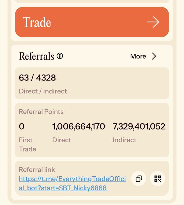 The image shows a close-up view of an iPhone screen displaying details about a trade. The focus of the image is on the Trade Everything app, which is used for trading. There are two main elements visible on the screen - the 'Referals' tab and the 'Direct Trade' tab. These tabs contain important information regarding the trader's transactions in the stock market. 

Additionally, there is a small watermark that reads "@Humanityprot" located near the bottom of the image within a box. The overall layout seems to be well-organized with clear labels and information for easy understanding.