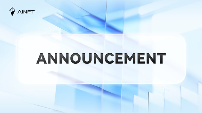 The image displays an "ANNOUNCEMENT" graphic with the AINFT logo in the top-left corner, set against a light blue and white geometric background. It serves as a header banner for the announcement highlighting AINFT ($NFT) achieving 2.15M+ active holders and becoming one of the largest communities on the TRON network.