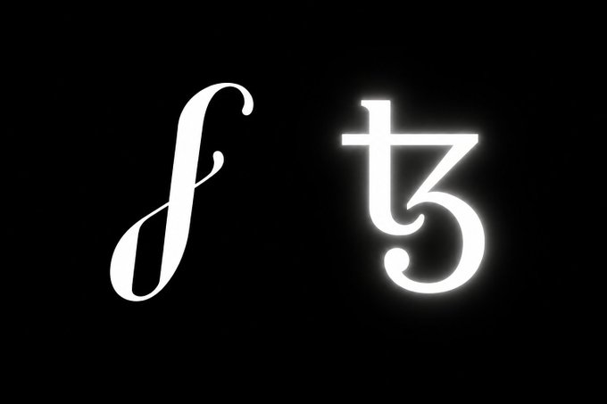 The image features a black background with two white letters standing out against it - "f" and "t". The text appears to be related to Bitcoin or cryptocurrency, possibly discussing the importance of IPFS storage or the affordability of minting on different platforms like Bitcoin Cash or Bitcoin.