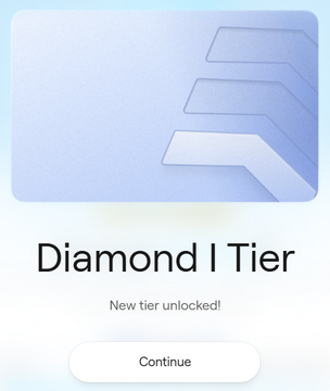 The image shows a screenshot of an iPhone screen with a message about a new tier being unlocked for Diamond I Tier. The text "Happy XP Day on @AbstractChain!" is displayed, indicating that this is related to the post about the new tier. The main focus should be on the details and context provided by the image, such as the title of the post or any other relevant information.
