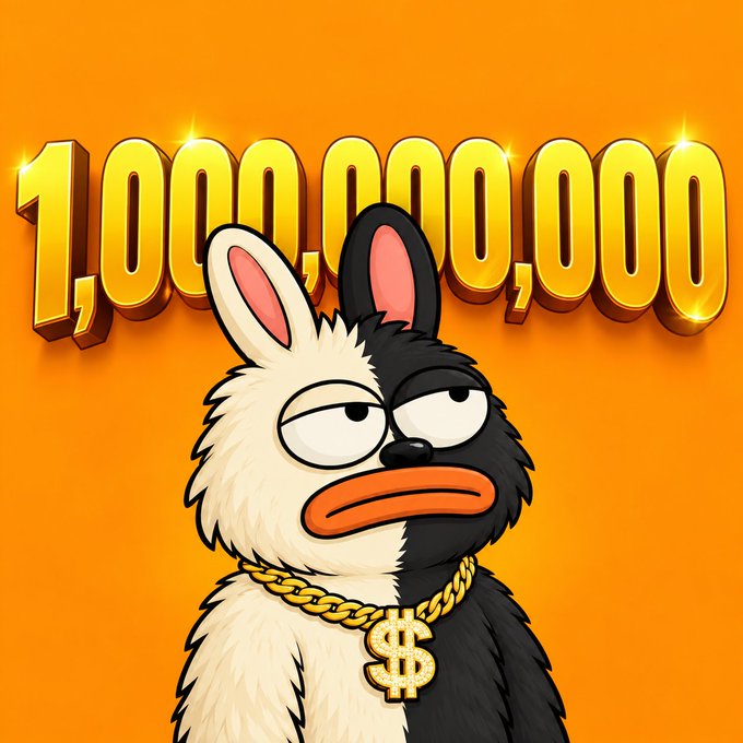 A cartoonish half-white, half-black furred character wearing a gold chain with a "$" pendant glares at the viewer beneath a bold golden "1,000,000,000" number on an orange background, visually representing the massive $BOROS airdrop celebration for hitting 40,000 followers.