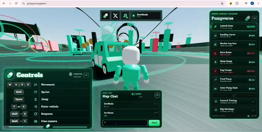 The image shows a computer screen displaying a game interface with various options for players to choose from. The game appears to be PumpVerse, which has been updated with new features such as improved sound quality, music, live chat functionality, and enhanced gameplay experience. These updates have made the game more engaging and enjoyable for players, providing them with a better overall gaming experience.