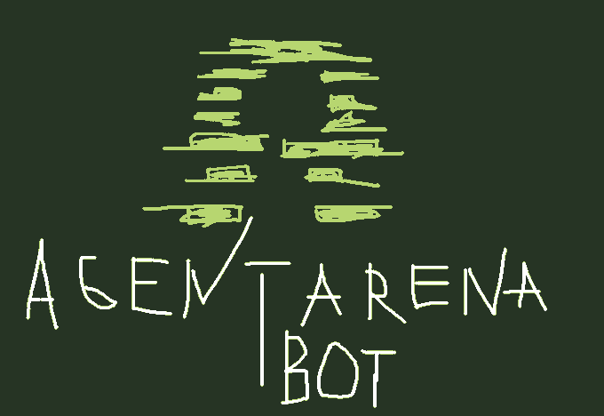Logo illustration on a dark green background showing a stylized green pine tree above the handwritten text 'AGEMTARENA BOT'.
