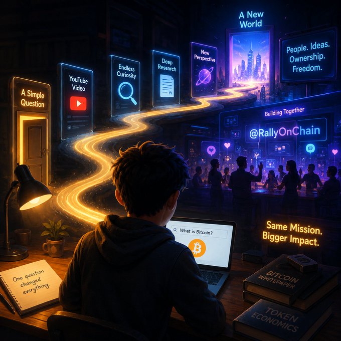 The image features a young boy sitting at a desk, working on his laptop while surrounded by numerous books. The scene suggests that he has found an interest in Bitcoin or cryptocurrency, as there are several books related to this topic scattered around him. The image also contains text about Bitcoin and a video, which could be part of the discussion surrounding the subject matter.