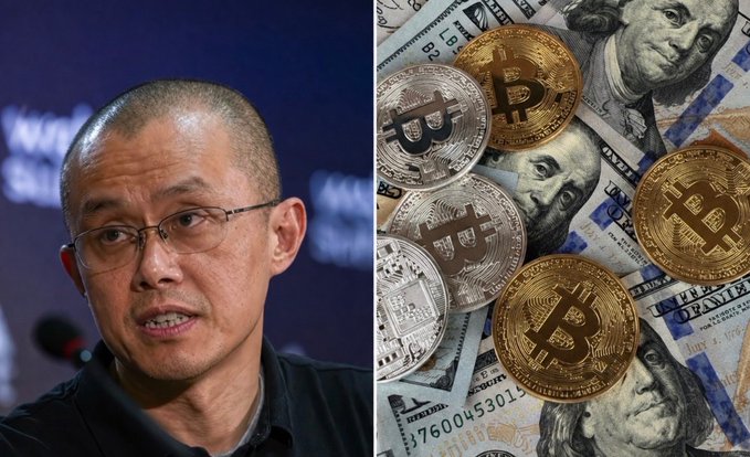 The image shows Binance founder Changpeng "CZ" Zhao alongside physical Bitcoin tokens displayed on US $100 bills. This visual accompanies his quote "Most people buy Bitcoin at the price they deserve," implying that investors' entry points into Bitcoin reflect their own market awareness and timing.