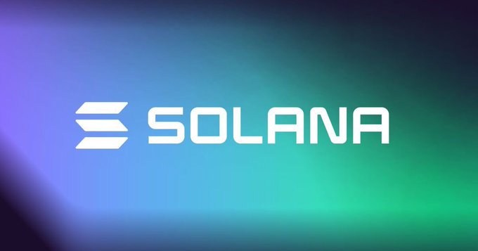 The Solana cryptocurrency logo displayed in white against a blue and green gradient background.
