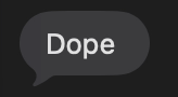 A heavily blurred dark gray speech bubble icon is shown on a black background.