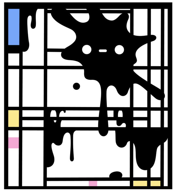 The image features an art print of a grid with one of its elements, a black liquid design, dripping down from the top left corner towards the bottom right. The background of the image shows a white window against blue trim that contrasts well with the print's dark design. The text in the image reads "looking to buy sell trade". This suggests that the art print is related to some form of commerce or buying and selling, possibly involving the purchase or sale of prints or other art-related items. However, it is important to note that this interpretation might not be entirely accurate or relevant due to the context of the image's content.