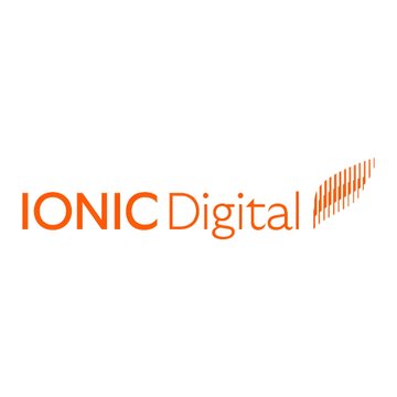 A logo for 'IONIC Digital' is shown in orange text on a white background, accompanied by an orange graphic element.