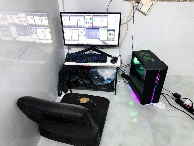 A gaming setup featuring a desktop PC with RGB lighting, a monitor displaying multiple windows, a keyboard, and a worn black gaming chair in a tiled room.

The image shows a modest, worn-down gaming station that reflects the poster's humble beginnings in the MMO/crypto journey, symbolizing their early days of grinding through games, trading, and memecoins before progressing to farming X (Twitter) airdrops.