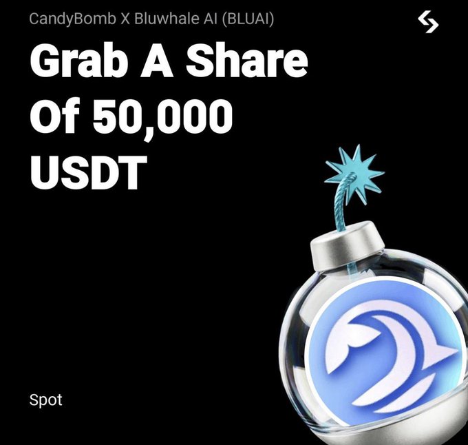 The image features a silver bullet-shaped ornament that has been edited to display a bomb symbol, giving it a more dangerous appearance. The background of the image is black, which contrasts sharply with the white text that reads "Grab A Share Of 50,000 USDT". This text is positioned above and below the ornament, drawing attention to the offer. The bullet ornament is placed in the center of the image, making it the focal point.