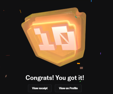 The image shows a post that congratulates someone for reaching a milestone or achieving something significant. The post contains text that reads "Congratulations! You got it!". It also includes a link to view their profile, which might provide more information about the achievement or the person receiving the congratulations. The post is related to the game "s10" as indicated by the text in the image.