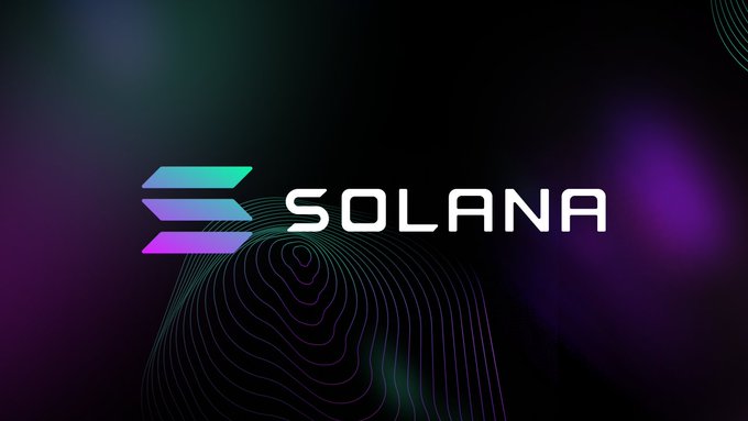 The image displays the Solana ($SOL) logo and wordmark against a dark gradient background with purple, green, and teal accents. This branding relates to the accompanying giveaway post, which is promoting a $SOL airdrop contest where participants can win a share of $190 in Solana cryptocurrency.