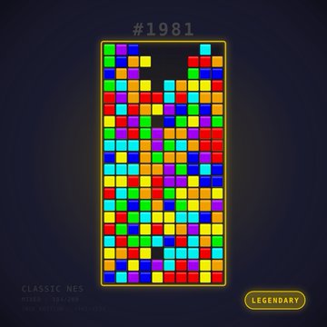 The image features a tall tower made of colorful blocks stacked one on top of another. The tower has a unique design with different colored squares at each level, creating an eye-catching visual effect. The text "Classic Nes" suggests that this is a classic video game or puzzle, and the post mentions that it's a legendary game, which implies its popularity and influence in the gaming community.