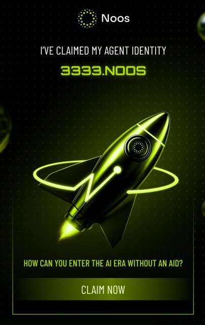 The image features an advertisement for a product called "Doorstep-delivered 30-buck body armor fuzz!". The advertisement has a green rocket ship with a glowing yellow light at its center, which appears to be flying through space. The text on the advertisement reads "I've claimed my agent identity 33,300 Noos". It also includes a claim that says "Claim now" and provides an option for users to claim their own identity by clicking on it.