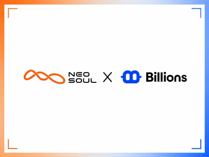 A logo image showing a collaboration between NEO SOUL and Billions, separated by an 'x' symbol.