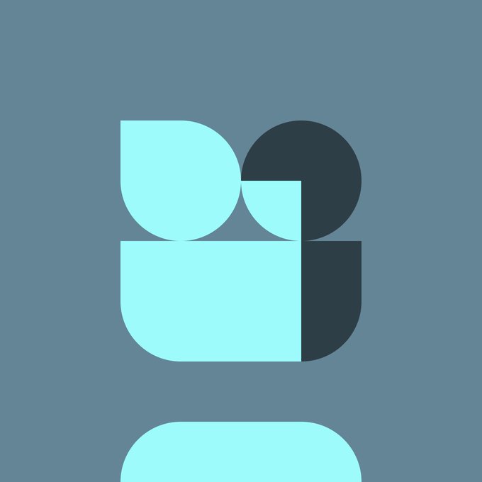 The image features a blue circle with a black dot inside, which appears to be a logo for an online marketplace called "Opepen Basics". This logo consists of two circles connected by a line, creating a unique and eye-catching design that represents the concept of connecting or sharing something together. The simplicity of the design and its association with the Opepen Marketplace make it an interesting visual element in this image.