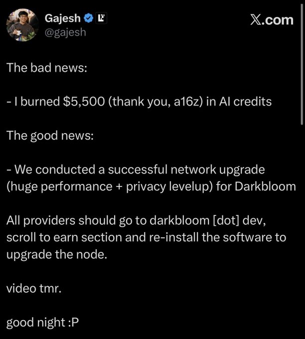 "The Bad News (": $5,500 (thanked you) - I burned $5,500 (thank you) in AI credits; The good news; The good news!".
