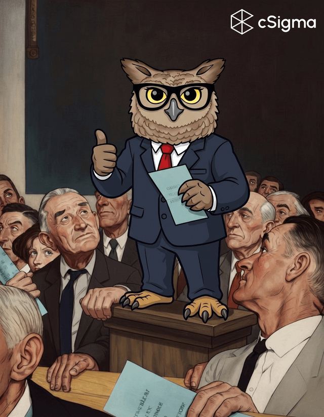 The image features a cartoon owl standing behind a podium, giving a thumbs up gesture while wearing glasses and a suit. The text above the owl reads "Clarity Act should make Yields tied to Stablecoins Legal for all Hedera users!". This suggests that there is an ongoing discussion or debate about the legality of using stablecoins in certain situations within the cryptocurrency world, with some people advocating for clearer regulations around this issue.

The cartoon owl serves as a visual representation of the argument being made by those who support the clarity act, while also adding a touch of humor and whimsy to the conversation.