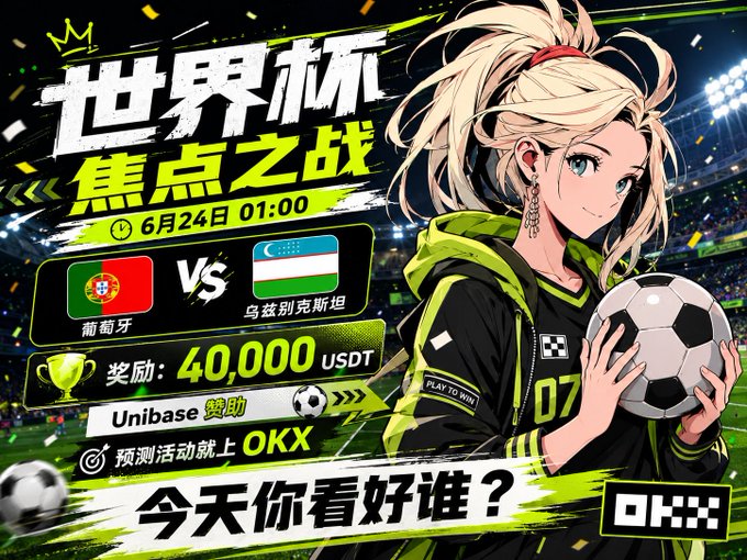 The image features a girl with blonde hair, dressed as a soccer player holding a soccer ball. The background of the image shows a stadium filled with people watching a soccer match between two teams from different countries. There are also Chinese characters visible on the poster, which might be related to the game or the event taking place at the stadium.