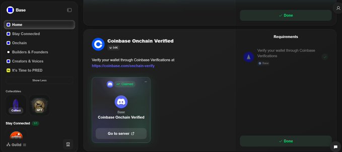 The image shows a screenshot of a Coinbase onchain verification page, which serves as an alert about a recent update or change related to the platform's Guild system. The post discusses several scenarios involving the Guild system, such as verifying tokens, tokens with insufficient active days, and those that aren't transactional. The main focus of this discussion is how many users have completed the verification process.