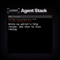 A dark interface labeled 'Agent Stack' with partially visible text about artists and a rating.