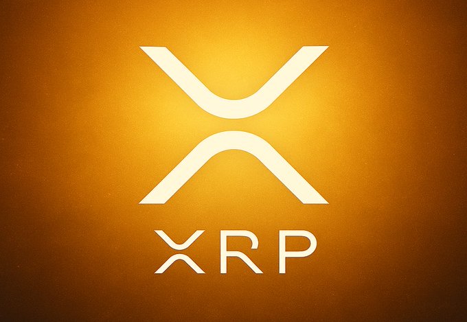 The image displays the XRP cryptocurrency logo in white against a glowing golden-orange background, with "XRP" text beneath the symbol. This aligns with the motivational morning post encouraging the XRP community to stay hopeful about their financial journey and potential upcoming gains.