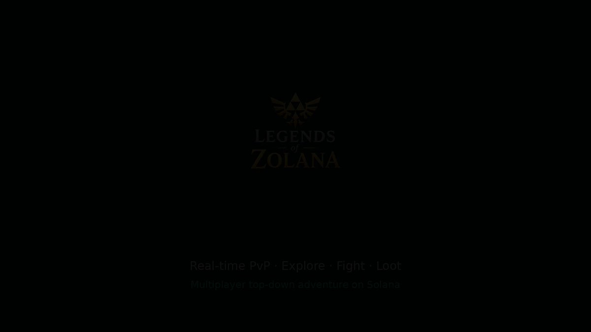 The image presents a black background, with white text that says "Legends of Zolana" at the top. Below this, there are several lines of text detailing gameplay elements such as exploration, fighting, looting, level-up opportunities, and guild interactions. These elements indicate that the post is focused on promoting and discussing the multiplayer adventure game Zolana.