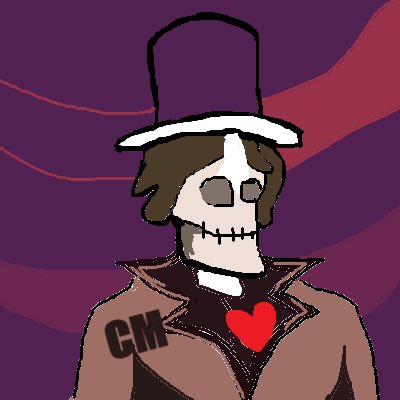 A skeletal figure wearing a top hat and a brown coat with "GM" on the lapel stands against a purple background, embodying the "good morning" crypto greeting as referenced in the post. The deathly appearance humorously illustrates the post's joke about feeling worn out from numerous collaborations with @DeadKingSociety.