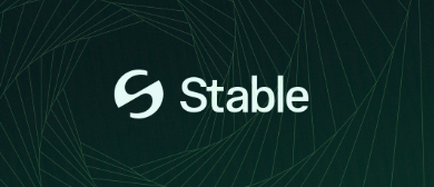 The image displays the "Stable" logo, featuring a stylized chain-link icon next to the wordmark in white text on a dark green geometric background. This represents the Stable blockchain project that the post references as gaining attention, with the post highlighting runner tokens like $FEFER and $CASHCAT that have emerged from the Stable ecosystem hype.