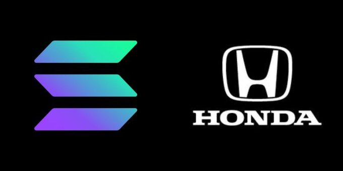 Black image displaying the three-bar Solana logo alongside the white Honda logo with 'HONDA' text underneath.