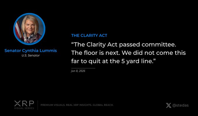The image shows a woman's face, with text that reads "The clarity act passed committee. The floor is next. We did not come this far to quit at the 5 yard line." The caption also includes an email address for further inquiries or comments about the clarity act.