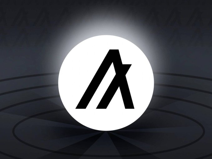 A logo featuring a stylized black letter 'A' inside a white circle on a dark background with radial lines.