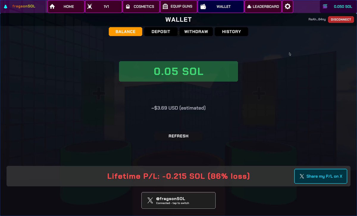 The image shows a screen displaying a screenshot from a cryptocurrency trading website. On this screen, there are details about two cryptocurrency accounts - one account has been successfully synced while the other hasn't. The screenshot includes buttons for clicking, viewing information or settings (such as "Lifeline" and "0.21"), and additional features such as the share button, which is shown in red color on the screen. This feature allows users to share their cryptocurrency trading account balances with others. Additionally, there is text at the bottom of the screenshot indicating that this post has been published or updated.