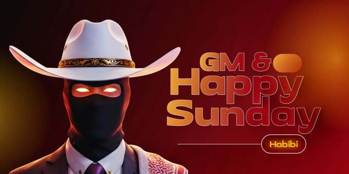 "Gm & Happy Sunday" is being advertised on a website.