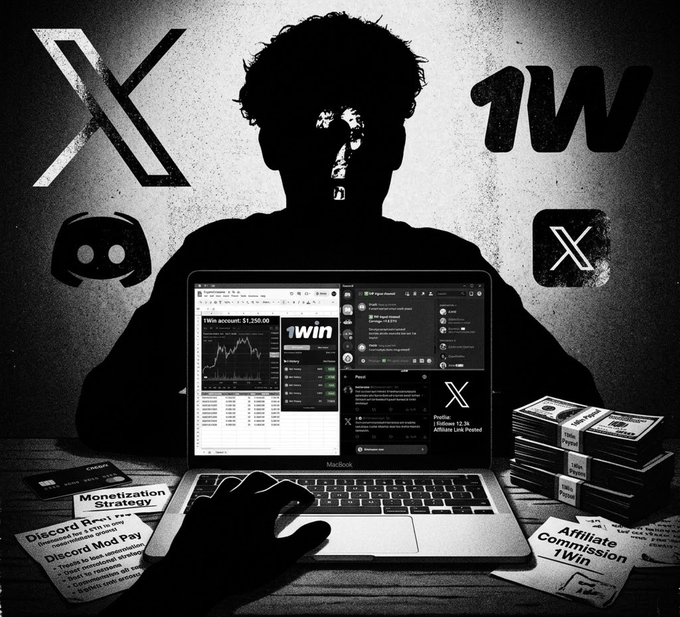 xtr1 is a logo for the X-Wing, while 1W represents the game "X-Wing", and a person's face is shown behind their laptop screen.