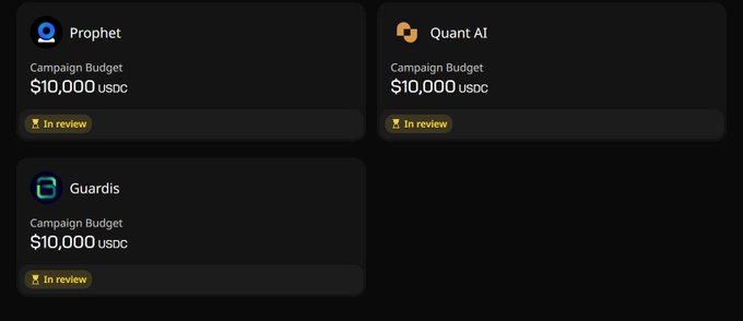 The image shows a screenshot of a website called Wallchain, which has three different posts displayed on its page. The posts are titled "Profit", "Campaign Budget", and "Campaign Budget Review". Each post contains information about the budget for these respective topics. The text in the image is not legible, so it's unclear what the content of each post is.