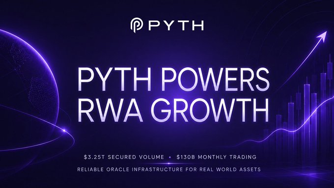 The image features a dark blue backdrop with white text against it that announces the launch of a new cryptocurrency called "Pyth Powerr WA Growth", which aims to revolutionize the trading world by processing massive amounts of data at lightning speed. The caption below the logo indicates that this cryptocurrency has already processed over $130B in trading volume and is currently processing around 1/3rd of total trading volume, making it the most active cryptocurrency on the market.