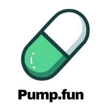 The Pump.fun logo featuring a green and white pill capsule icon with 'Pump.fun' text below.