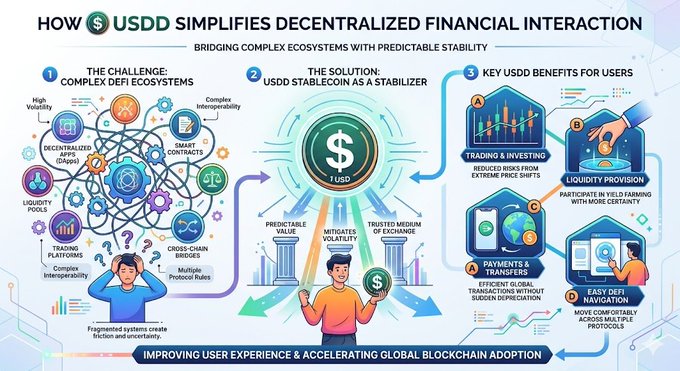 In this visually engaging infographic, a person can be seen holding an American flag while using their smartphone, which could symbolize the connection between technology and financial systems. The infographic focuses on the benefits of stablecoins in simplifying financial transactions through complex blockchain ecosystems. It explains that users can expect predictable value when exchanging cryptocurrency or utilizing stablecoins for payment purposes across various networks. Stablecoins play a crucial role in bridging the gap between centralized financial transactions and decentralized systems, providing more accessible and secure financial services to users.